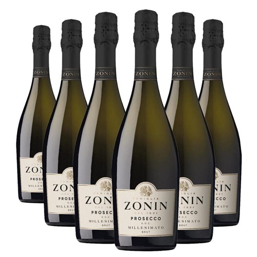 Buy a Case of 6 Bottles of Zonin Prosecco Brut Millesimato DOC - Securely Packaged and Delivered Together